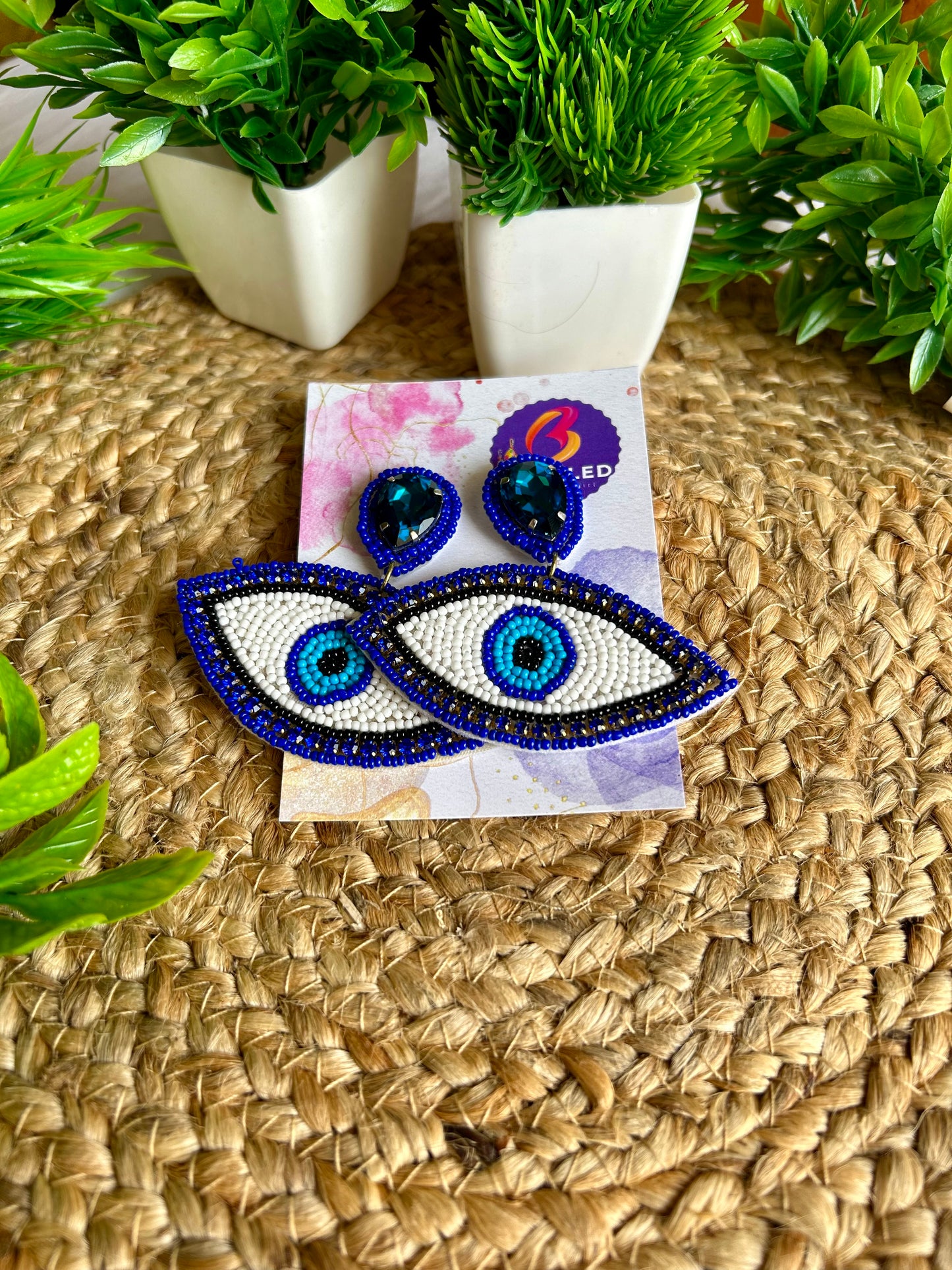 Nazarbattu handmade beaded earrings