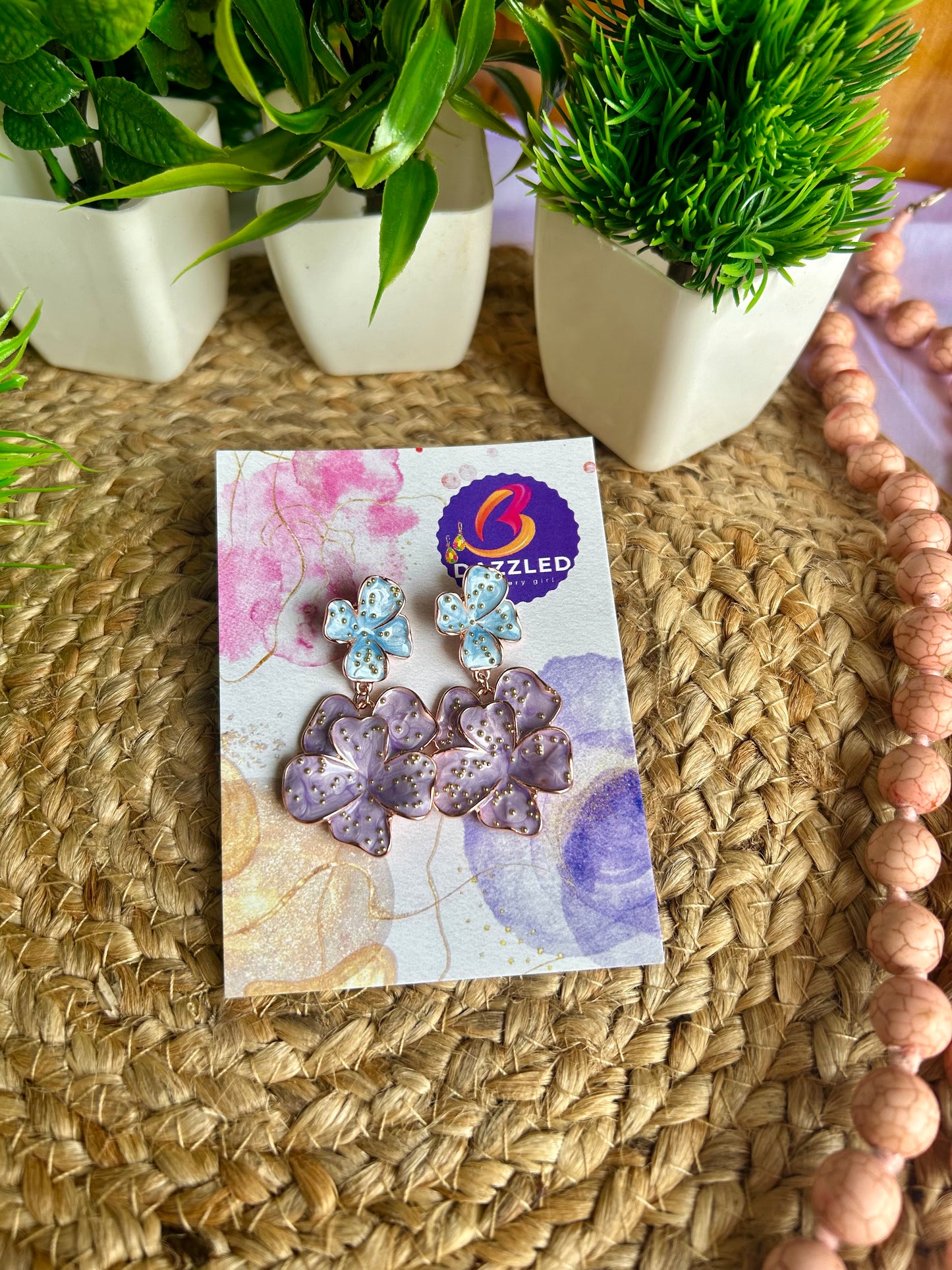 Floral drop earrings