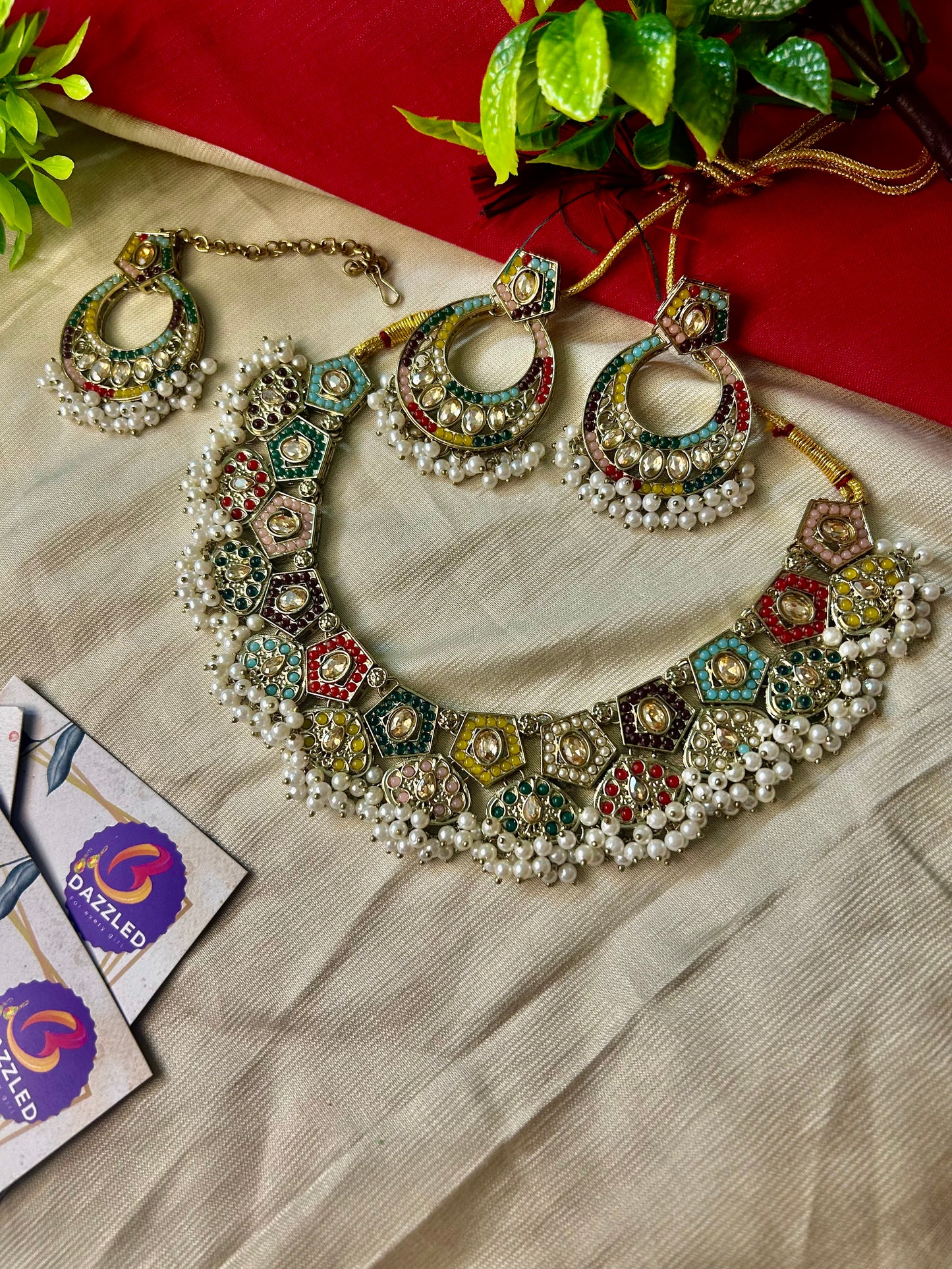 Jadau choker necklace