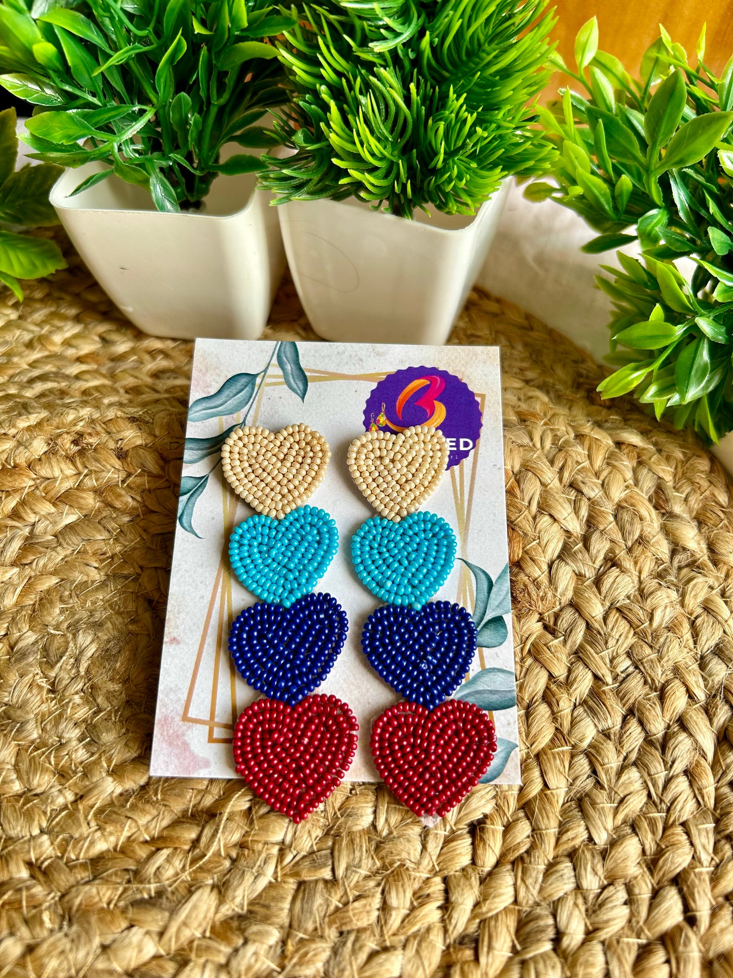 Dil se dil tak handmade beaded earrings