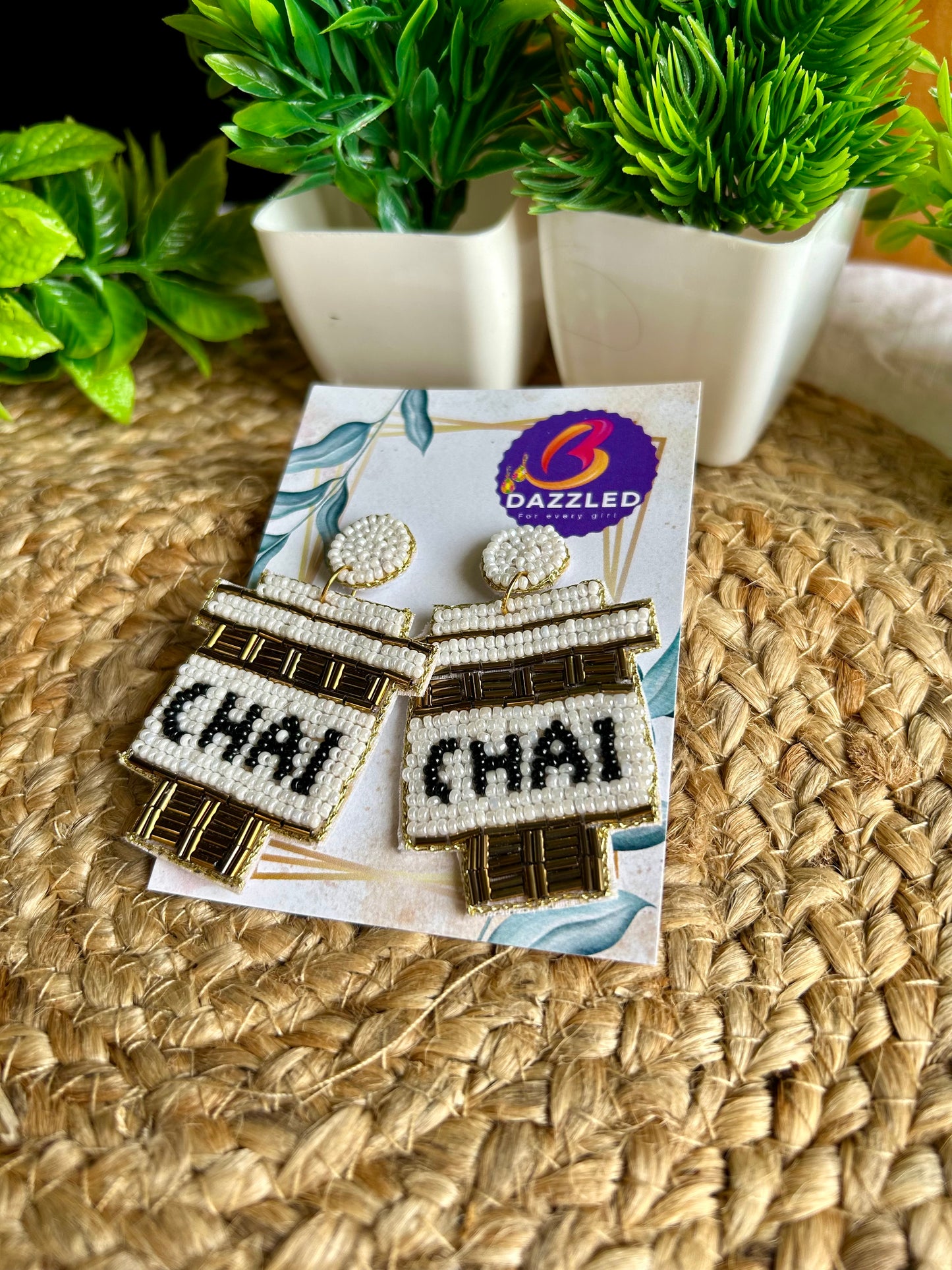Chai ki chuski handmade beaded earrings