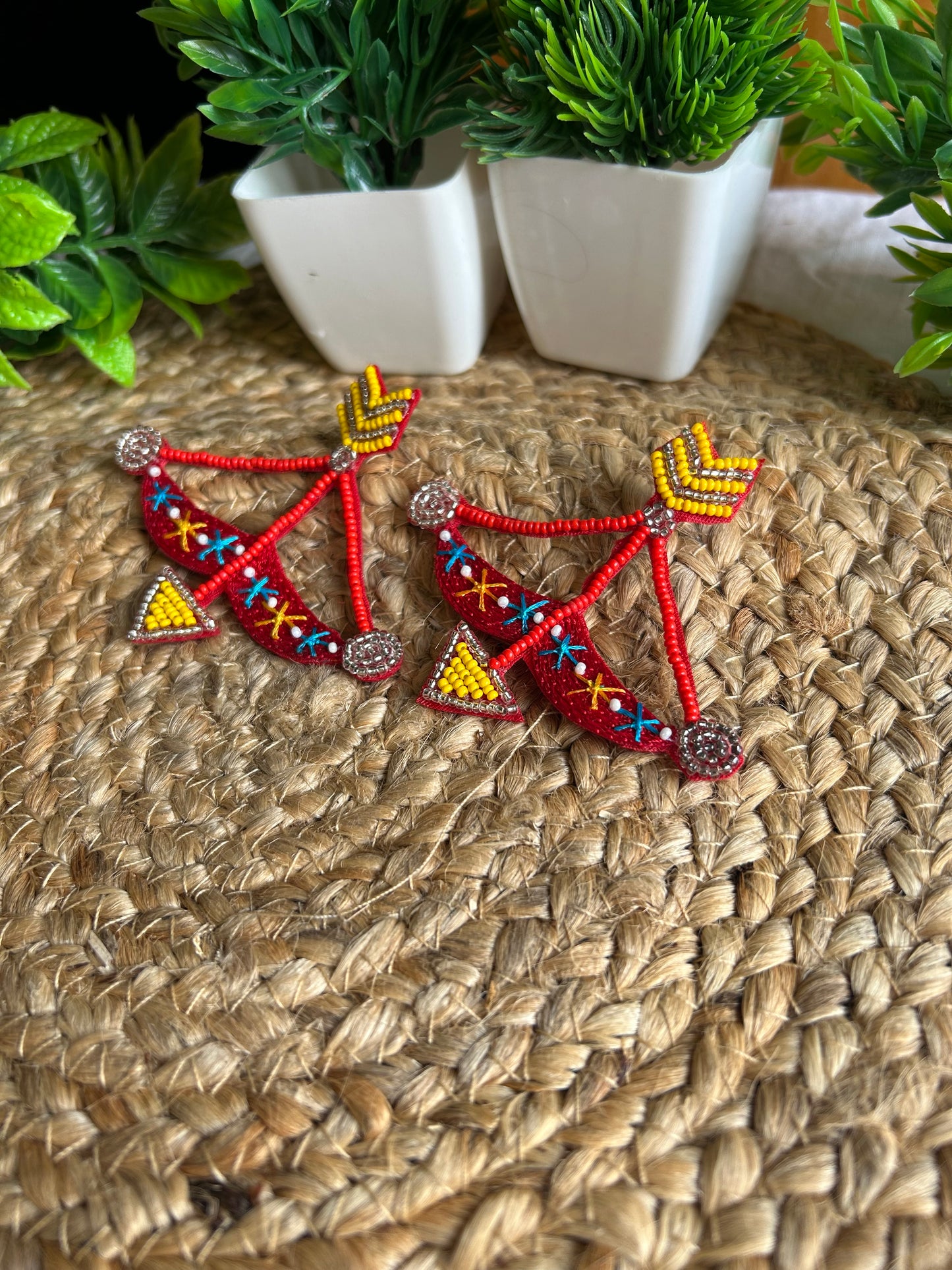 Teer kamaan handmade beaded earrings