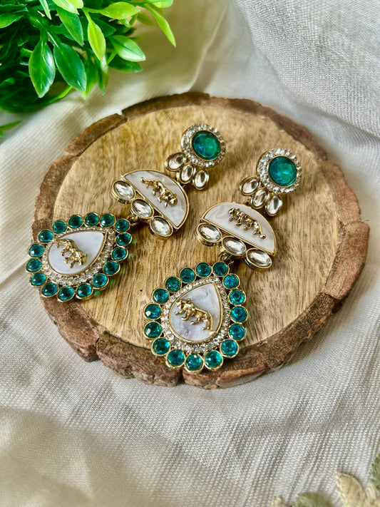 Sabyasachi earrin aqua Color