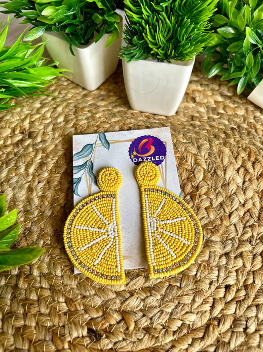 Lemonade handmade beaded earrings