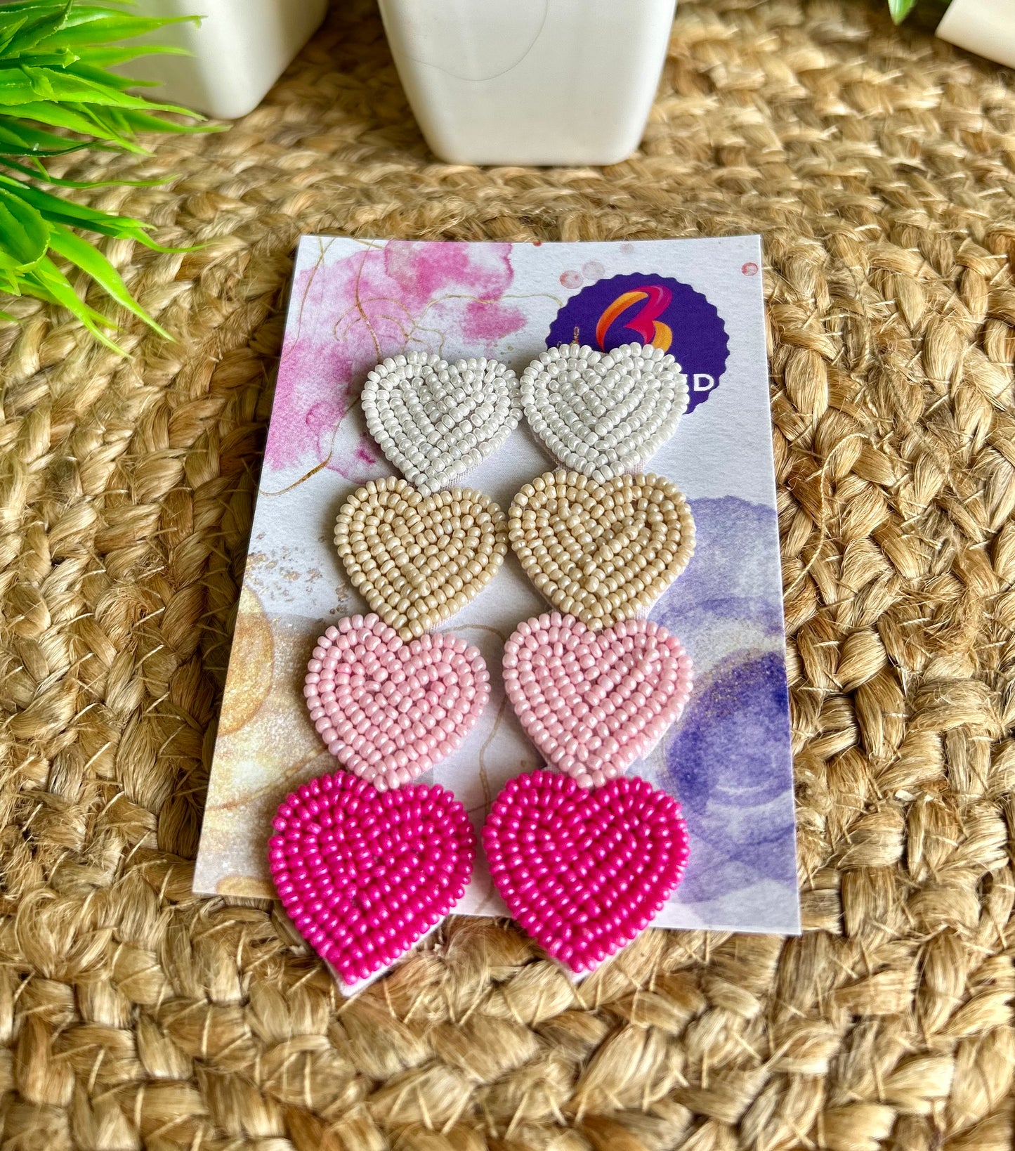 Dil se dil tak handmade beaded earrings