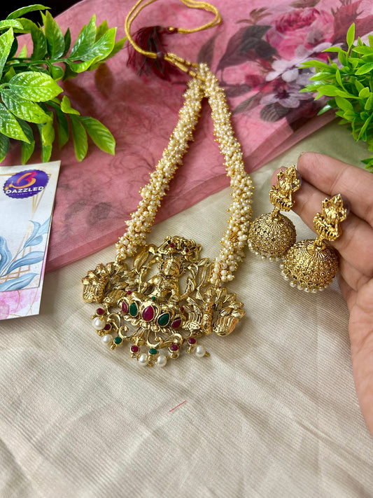 Maa laxmi long necklace with earrings