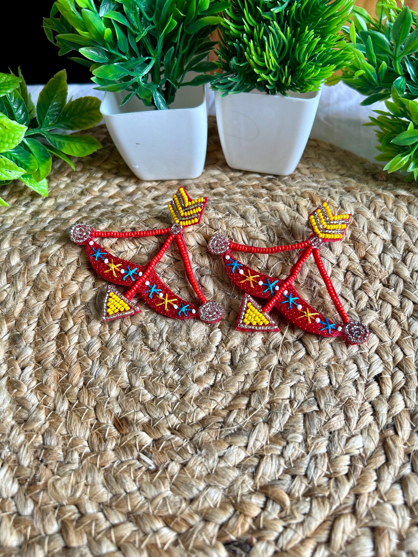 Teer kamaan handmade beaded earrings
