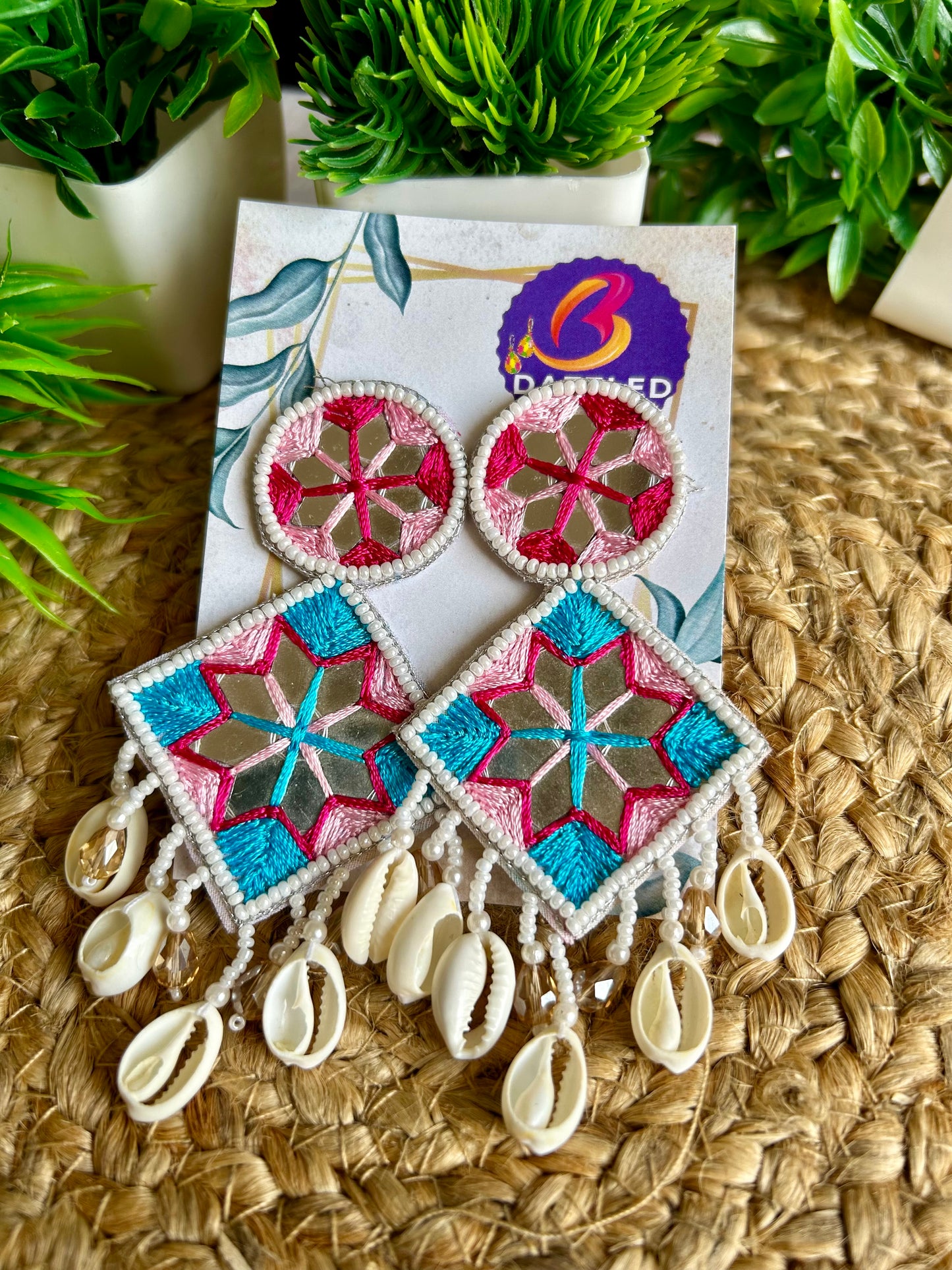Sheesha handmade beaded earrings