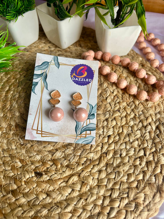 Nude resin drop earrings