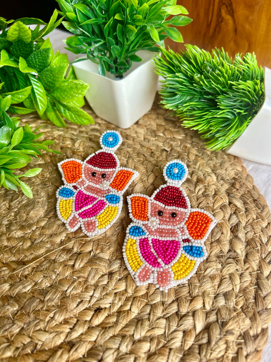 Ganesha handmade beaded earrings