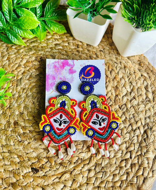 Maa Durga Beaded earrings
