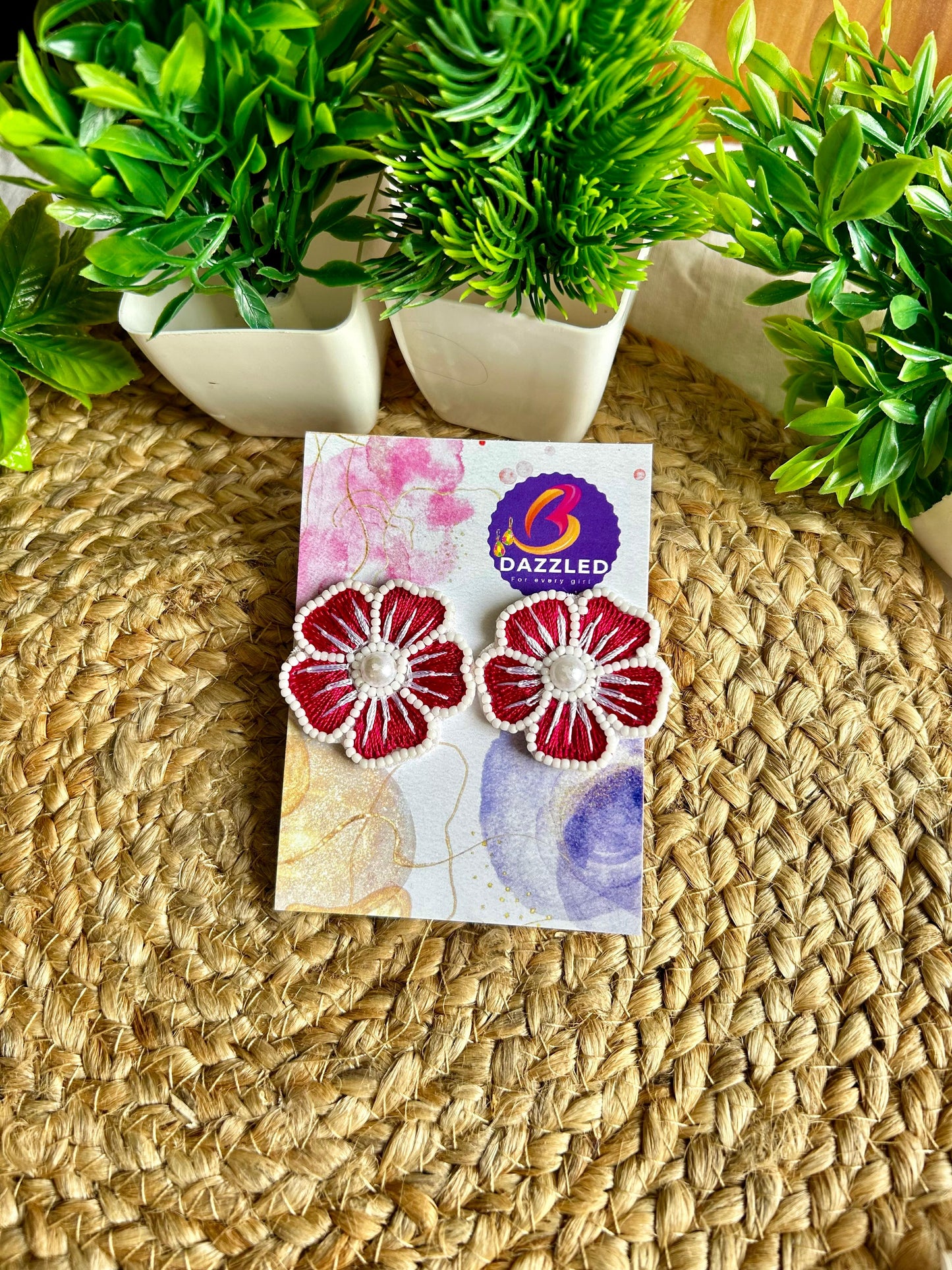 Phool beaded earrings